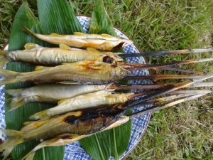 串で焼いて