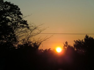 家から見える夕日