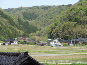 渡津神社を遠くに望んで